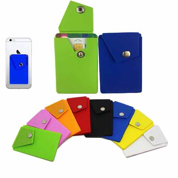 Silicone Phone Wallet with Button/ Silicone Phone Wallet with Snap Pocket