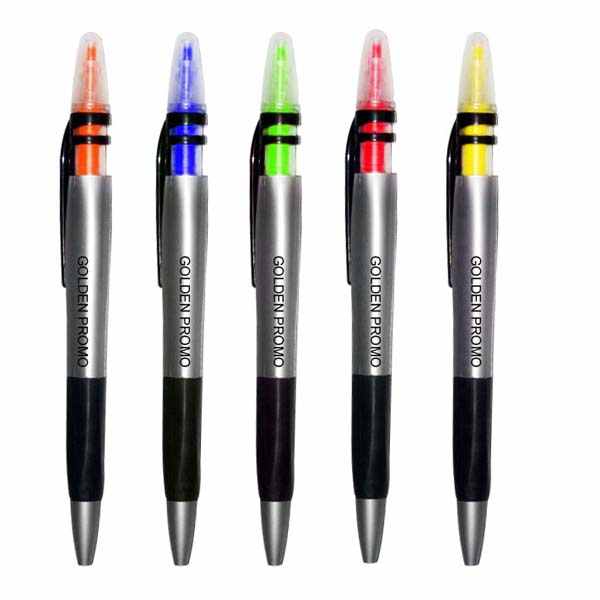 2 in 1 Promotion Plastic Highlighter Marker and Ball Pen
