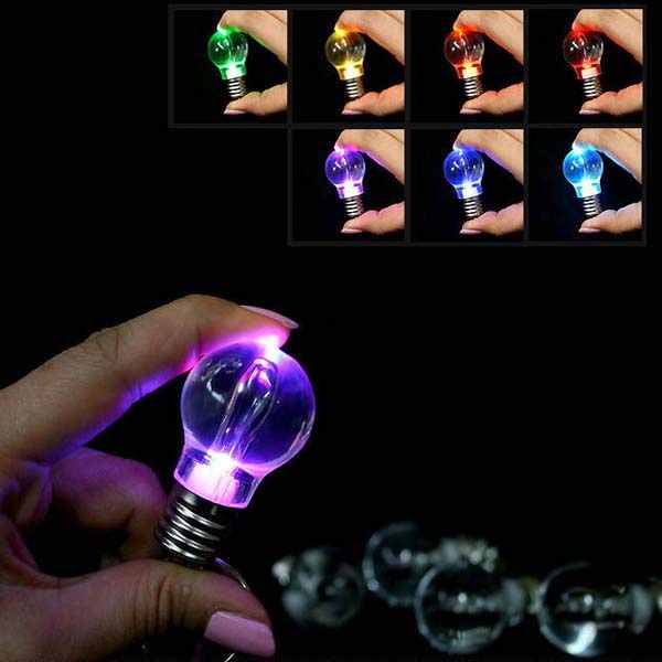 Mini LED colorati lampadina del cambiamento di colore anello chiave di Keychain