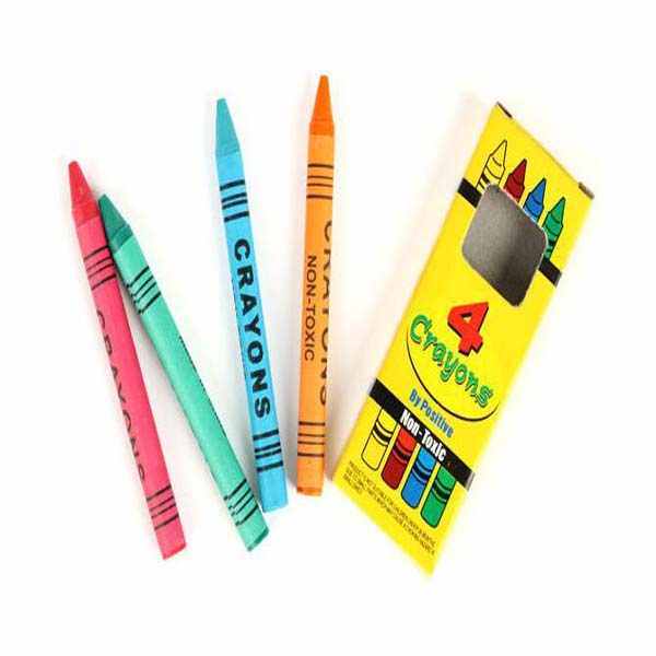 Colorful Non-Toxic 4 pack wax crayons